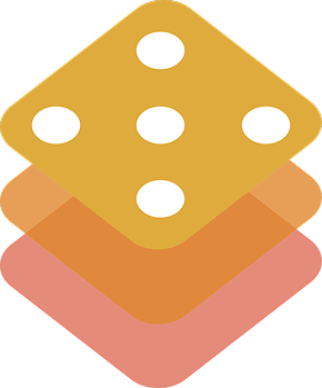 Maxi Score Sheet app icon: a stack of three diamond dice